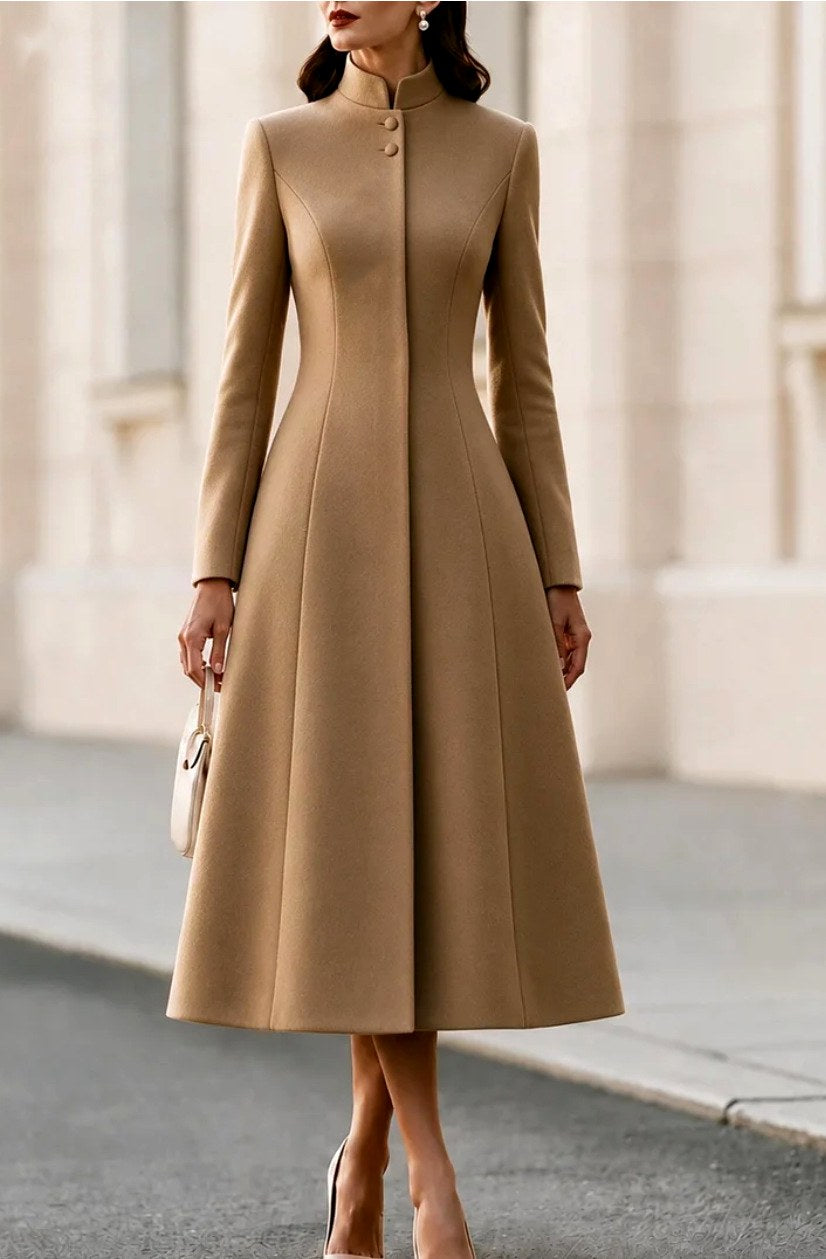 Kira - Women’s Stand Collar Long Sleeve Dress 2