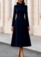 Kira - Women’s Stand Collar Long Sleeve Dress 4
