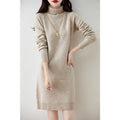Adele - Women's Ribbed Collar Knit Dress 2