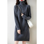 Adele - Women's Ribbed Collar Knit Dress 3