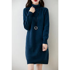 Adele - Women's Ribbed Collar Knit Dress 4