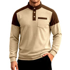 Alexander - Men's Long Sleeve Mock Neck Waffle Shirt 10