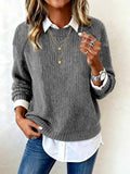 Amber - Women's Layered Collar Ribbed Sweater 2