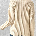 Audra - Women’s Ribbed Long Sleeve Polo Knit Sweater 5