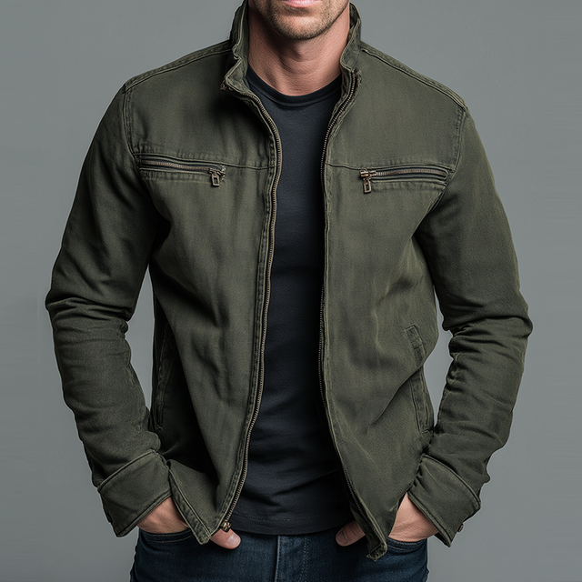 Axel - Men's Vintage-Washed Cotton Zip Jacket
