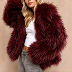 Blake - Women's Faux Fur Wide Collar Jacket