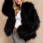 Blake - Women's Faux Fur Wide Collar Jacket