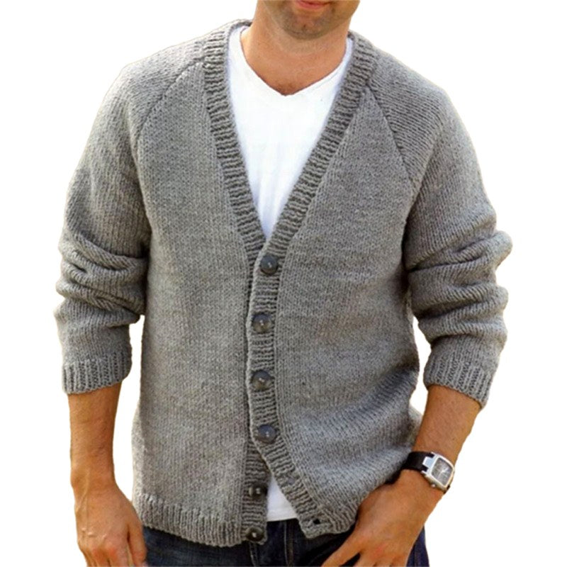Cameron - Men's V-Neck Knit Button Cardigan 2