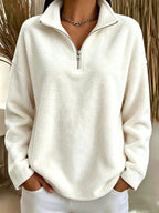 Camille - Women's Oversized Quarter Zip Fleece Sweater 2