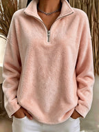 Camille - Women's Oversized Quarter Zip Fleece Sweater 4