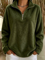Camille - Women's Oversized Quarter Zip Fleece Sweater 5