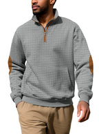 Carlo - Men's Waffle Knit Quarter Zip Pullover 6