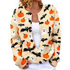Charlize - Women's Halloween Graphic Button-Front Cardigan 3