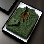 Christopher - Men's Cable Pattern Button Detail Sweater