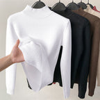 Claire - Women's Mock Neck Slim Knit Sweater