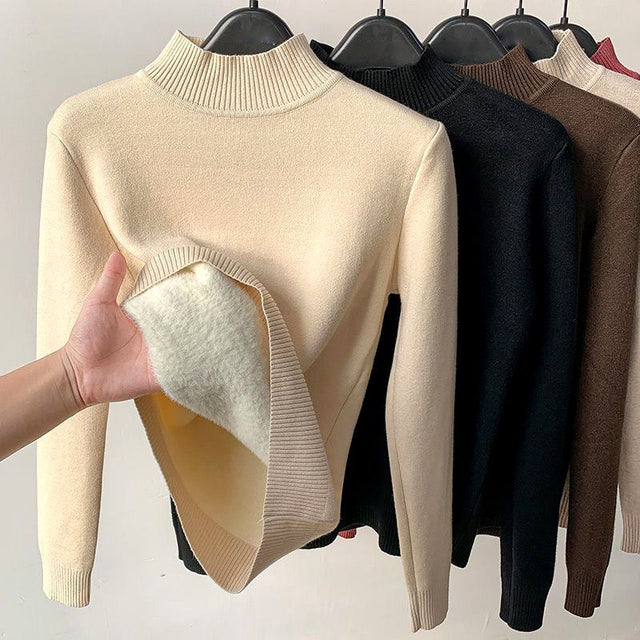 Claire - Women's Mock Neck Slim Knit Sweater