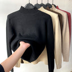 Claire - Women's Mock Neck Slim Knit Sweater
