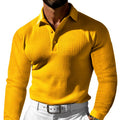 Colby - Men's Waffle Knit Long Sleeve Polo 1