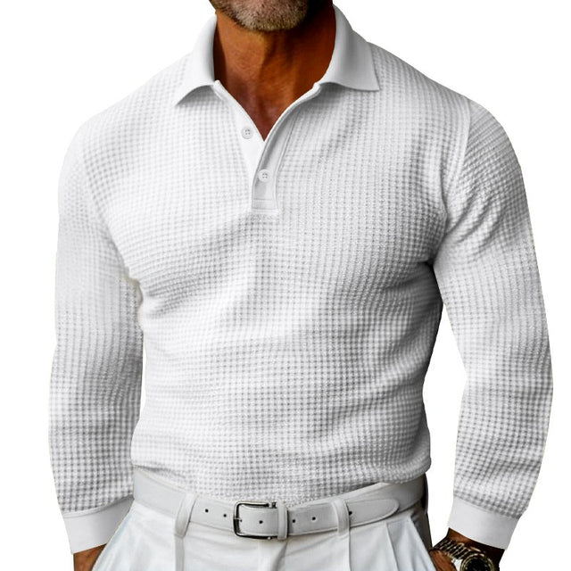 Colby - Men's Waffle Knit Long Sleeve Polo 6