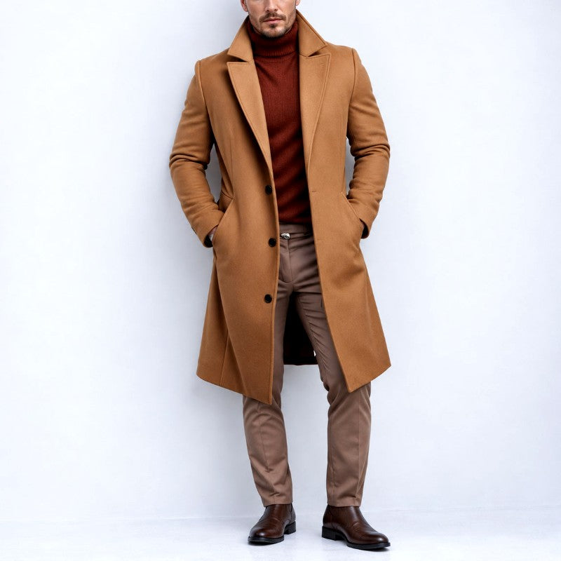 Cristian - Men's Wool Notched Lapel Overcoat 1