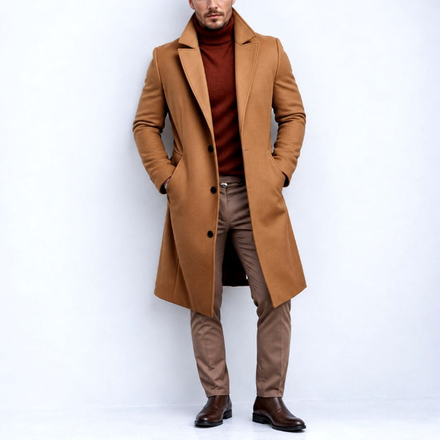 Cristian - Men's Wool Notched Lapel Overcoat 1