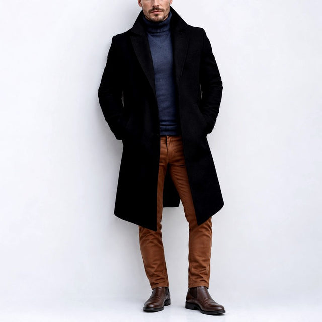 Cristian - Men's Wool Notched Lapel Overcoat 2