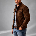 Darrin - Men's Retro Faux Suede Button-Up Jacket 3
