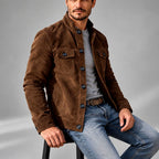Darrin - Men's Retro Faux Suede Button-Up Jacket 4