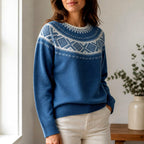 Dora - Women's Festive Patterned Knit Sweater 2