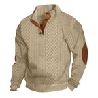 Edouard - Men's Cable Knit Elbow Patch Sweater 2