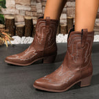 Eryn - Women's Embroidered Western Ankle Boots 3