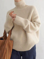 Francine - Women's Chunky Ribbed Turtleneck Sweater 3