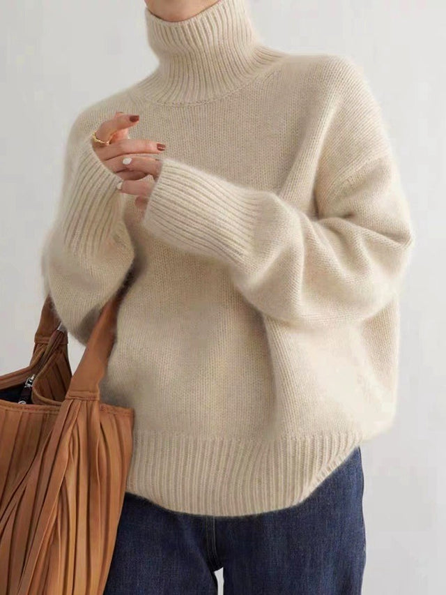 Francine - Women's Chunky Ribbed Turtleneck Sweater 3