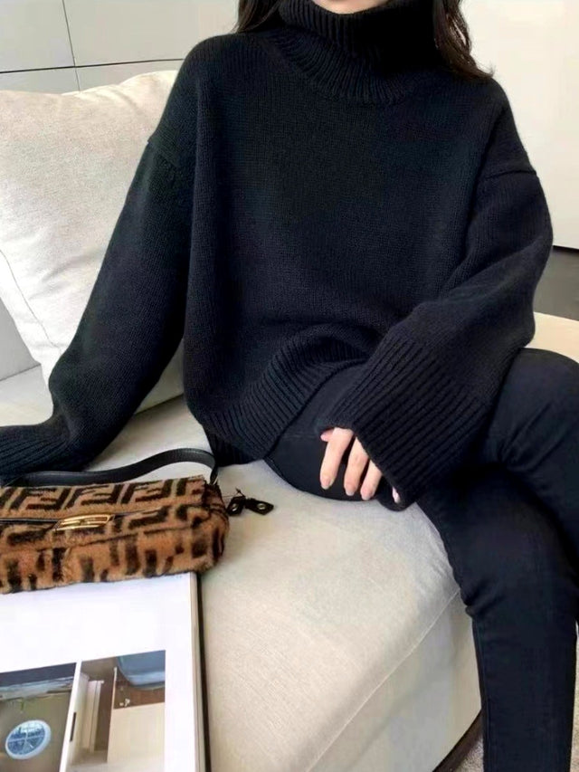Francine - Women's Chunky Ribbed Turtleneck Sweater 5