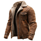 Gavin - Men's Suede Shearling Jacket with Chest Pocket 1