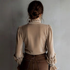Ginette - Women's Vintage Floral Embroidered Long Sleeve Blouse 2