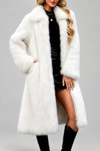 Jacqueline - Women's Faux Fur Longline Coat 27