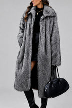 Jacqueline - Women's Faux Fur Longline Coat 4