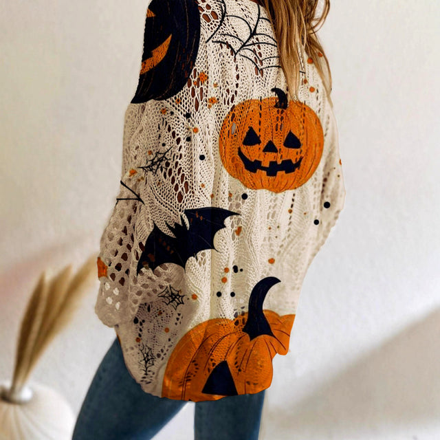 Jamie - Women's Crochet Halloween Graphic Sweater 9