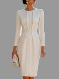 Janet - Women's Long Sleeve Pleated Waist Dress 2