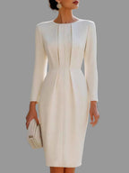 Janet - Women's Long Sleeve Pleated Waist Dress 2