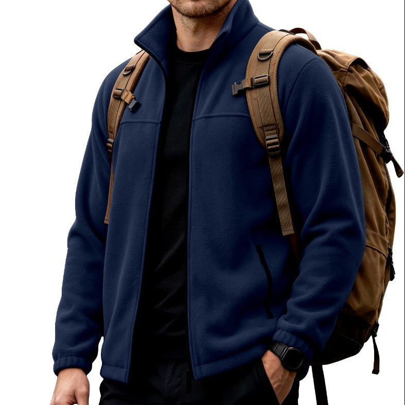Jayden - Men's Stand Collar Fleece Jacket with Zip Pockets 10