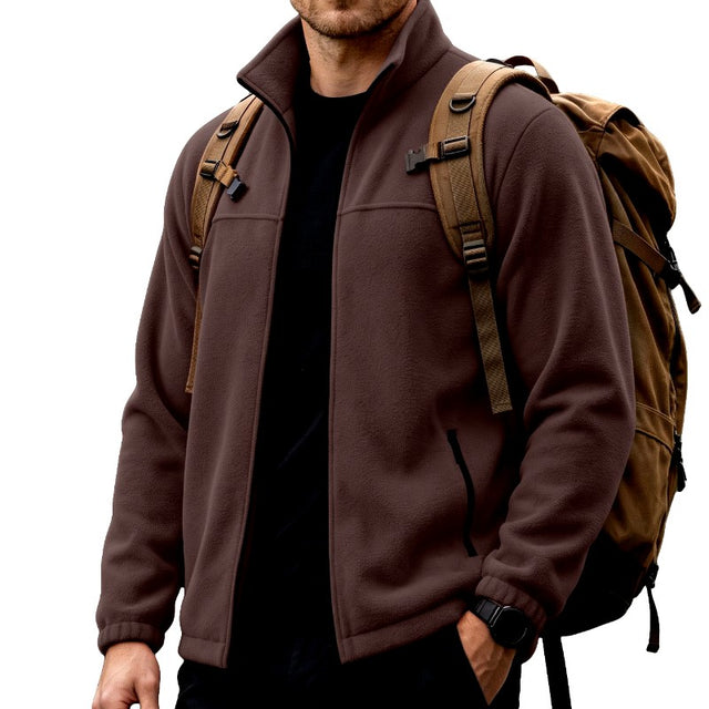 Jayden - Men's Stand Collar Fleece Jacket with Zip Pockets 13
