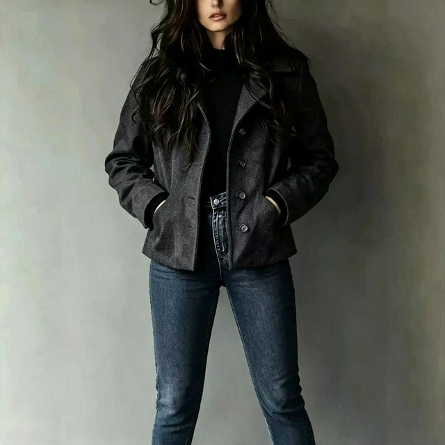 Jennifer - Women's Double Pocket Button Coat 2