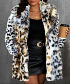 Jolina - Women's Plush Faux Fur Long Coat