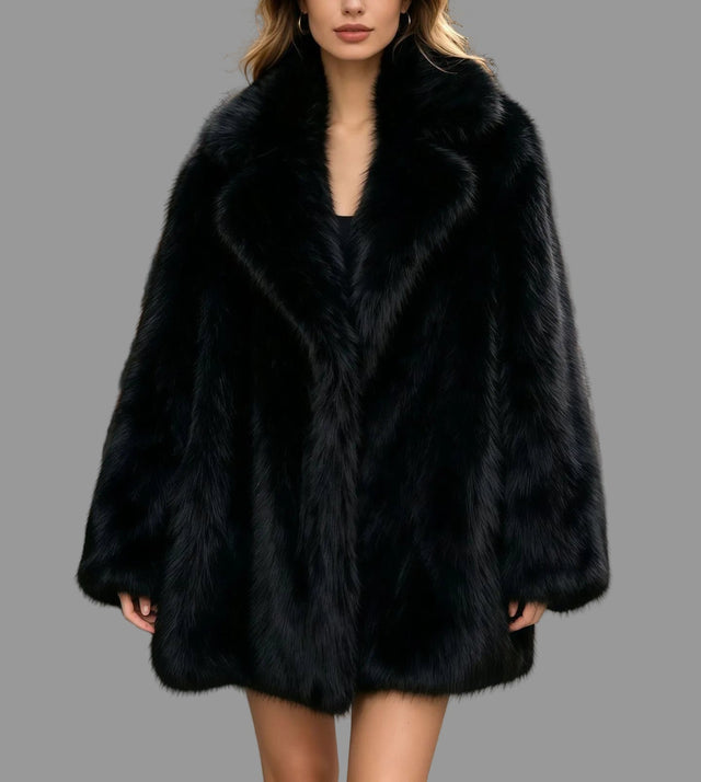Katrina - Women's Plush Faux Fur Statement Coat