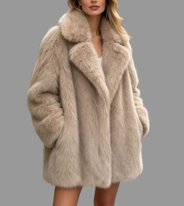 Katrina - Women's Plush Faux Fur Statement Coat