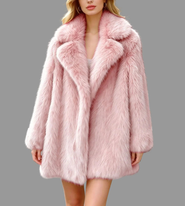 Katrina - Women's Plush Faux Fur Statement Coat