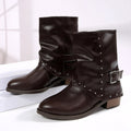 Krisna - Women's Buckle Detail Ankle Boots 2