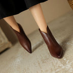 Lotta - Women’s Leather Back Zip Pointed Toe Ankle Boots 4